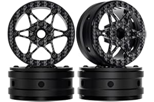GLOBACT 1.9In Beadlock Wheels Ultra Lightweight Performance Carbon Fiber faceplate for 1/10 RC Crawler Car TRX4 TRX6 Axial SCX10 I II III 90046 AXI03007 Capra (4Pcs MS6-A)