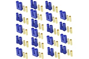 Boladge 10sets Adaptador de Conector Macho Hembra de Bala Enchufe Banana Bullet EC5 5MM para ESC RC Lipo Batería (EC5)
