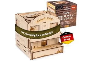 INSCAPE Wild West Riddles - Puzzle Box - Escape Room in A Box for Adults - Cluebox Puzzle Boxes with Hidden Compartments - Puzzle Boxes for Adults - Wooden Puzzle Box