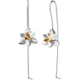 Christmas GiftsSpringlight S925 Sterling Silver Drop Earrings Elegant Orchid Flower Fashion Dangle Earring Handmade Jewellery Personalised Gifts, Birthday Gifts for Women, Gifts for Her.