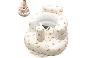 Ryvera Siege Gonflable Bebe – Pompe à Air Intégrée, Idéal pour les Bébés de 3 à 36 Mois, Siège Portatif et Confortable pour la Maison et les Voyages