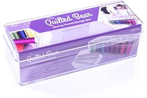 The Quilted Bear Caja de 27 bobinas de hilo, organizador de hilos de bordado acrílico resistente y duradero, caja de almacenamiento de hilo de coser para carrete máximo de 5,5 cm, 19,5 x 7 x 6 cm