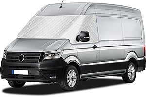 RASHION Cubierta de Parabrisas Compatible con VW Crafter 2018-2025, Funda Térmica Externa para Autocaravana, Parabrisas Delantero Envoltura Cubierta