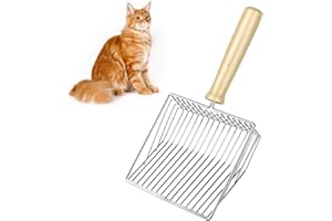 Huanmin Katzenstreu Entsorgungseimer Schaufel, Katzenstreu Schaufel Metall, Streuschaufel Katzenklo, Katzenstreuschaufel Metall Streuschaufel Schaufel Edelstahl（28cm）
