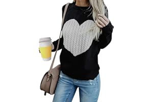 Tuopuda Mujer Jerséis Punto Suéter de Moda Cuello Redondo Manga Larga Sudaderas Blusas Cálido de Invierno Tops