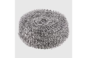 La Briantina Paglietta Abrasiva in Acciaio Inox, Spugna in Ricciolo di Acciaio da 50 Grammi, Paglietta Ø 10 cm per Pentole e Stoviglie