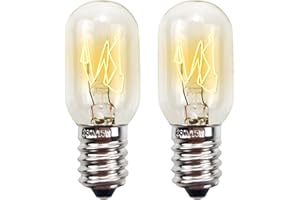 Lumitrex 2x E14 Kühlschrankbirne 15W, Warmweiß 2700K Lampe mit T20 Kapse für Nähmaschine Gefriertruhe Dunstabzugshaube Salzsteinlampe