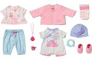 Baby Annabell Combi Set mit Strampler, T-Shirt, Hose und Jacke im Aufbewahrungskoffer, für 43 cm Puppen, 703267 Zapf Creation