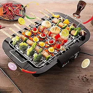 Abhsant Smokeless Indoor And Outdoor Grill,Portable Bbq Grills Electric Grill,5-Speed Fire Thermostat,2000W Table Top Smokeless Electric Barbecue Grill,Household Electric Bbq Cooking Grill || 220V ||