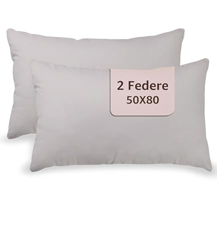 Coppia Federe Cuscino 100% Cotone 52x82 Cm - Chiusura A Bottoni, Made In Italy, Colore Blu - Foto 3