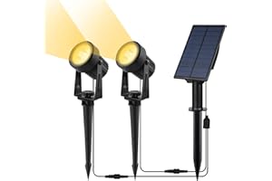 CORESLUX Solar Spot Lights Outdoor 3000K Warm White Uplighters Waterproof Landscape Lamps for Garden Yard Lawn Path (2 Lights)