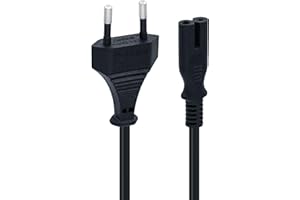 Mcbazel 1.5M Câble d'alimentation EU Plug C7 Bipolaire 2 Câble pour PS5 / PS4 / PS3 / Xbox Série X/S - Noir