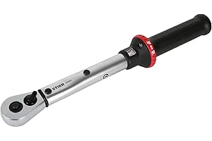 STIER Klucz dynamometryczny z grzechotką dwukierunkową 1/2 cala, 10-50 Nm, wysoka dokładność wyzwalania, funkcja przełączania, sygnał wyzwalania, czop kwadratowy DIN 3120