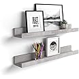 Mobili Fiver, Set of 2 First picture shelves, 80 cm, Concrete Effect, Grey, Made In Italy
