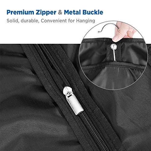 Ecooe 2 x Schwarz Kleidersack Polyester Kleiderhülle Kleiderschutz Aufbewahrung 110 × 60 cm - 4