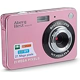 AbergBest 21 Mega Pixels 2.7" LCD Rechargeable HD Digital Video Students Cameras-Indoor Outdoor for Adult/Seniors/Kids (Rose 