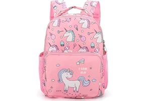 Gujey Sac à Dos de Licorne pour des Filles, Sac à Dos Enfant Fille Licorne Cartable Scolaire Maternelle en Toile Ultra léger, Cartoon Mini-Sac à Dos École pour bébé Fille 2-6 Ans(Pink)
