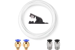 PAPAcroscoma 10M PTFE Schlauch Set: 3D Drucker Teflonschlauch mit Cutter/PC4-M6/PC4-M10 für 1,75mm Filament, Kompatibel mit Bambu Lab A1/A1 mini/P1P/P1S/X1C, Creality K1/K1 Max/Ender 3 V3 (Weiß)