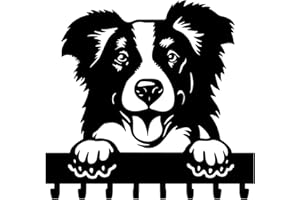 GENERIC Portachiavi da Muro a forma di cane con 8 ganci, Appendichiavi da Parete moderno per Ingresso, Cucina, Idea Regalo, Arredamento Casa, Porta guinzaglio cane da parete (Border Collie)