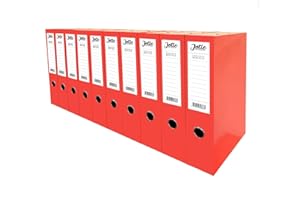 JOTIE Box File with Lock Spring Ring Pull & Catch Glossy Finish 75mm Spine Ideal Document Organiser for Office School Paperwork Storage Foolscap Box Files