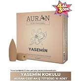 AURAN Yasemin Kokulu Geri Akış T&uuml;ts&uuml;s&uuml; konik T&uuml;ts&uuml; Jasmine Backflow Incense Cones 10 Adet