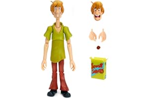 Jada Toys Figur Shaggy Rogers (15,8 cm) - voll bewegliche Scooby-DOO Sammel- und Actionfigur, mit alternativem Kopf, Händen und Zubehör, für Fans und Sammler ab 13 Jahre, Welle 1
