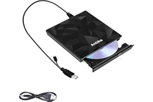 ANTIKA Externes DVD Laufwerk USB 3.0 Type-C Tragbar CD DVD Brenner Optical Drive DVD Laufwerk DVD/CD +/-RW Externes CD Laufwerk für Laptop Desktop mit Win11/Win10/Win8/Apple MacPro/MacBook/OS