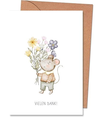 Dankeskarte Mit Floralem Goldfolien-Druck – Blanko-Innenseite, 15x15 Cm, Für Freunde & Familie