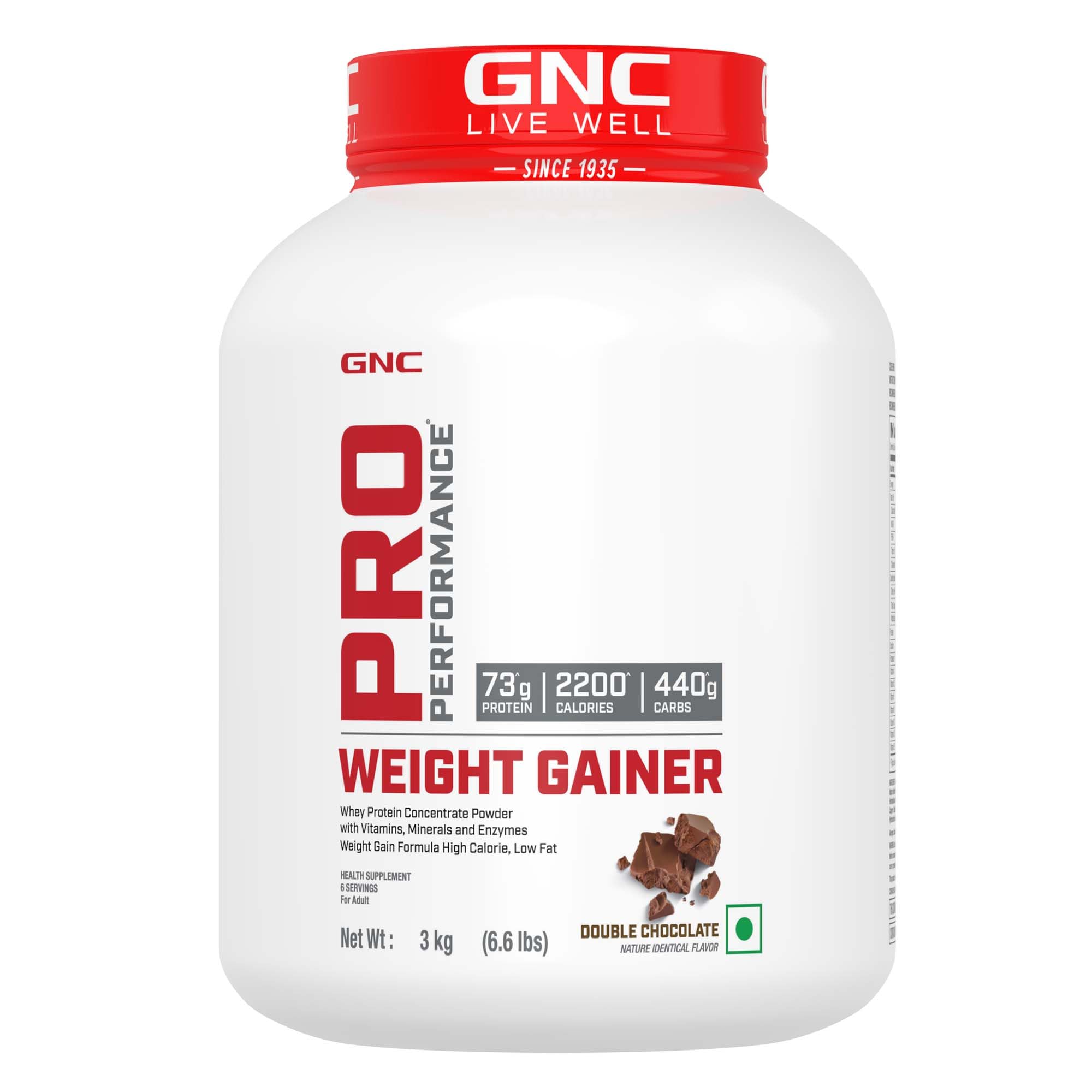 GNC Pro Performance Weight Gainer | 3kg | 73g Protein & 2200 Calories for Muscle Growth | 400g Carbs for Post-Workout Recover