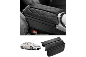 Karltys Center Console Cover for Mercedes Benz E Class 2017-2023 /CLS 2019-2023 Accessories Armrest Cover Pad Genuine Leather Cushion Protector with Phone Holder Storage Pockets
