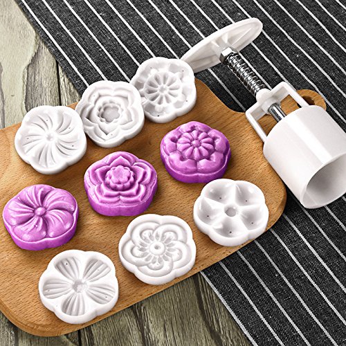 Moon Kuchen Form mit 6 Briefmarken - Mid Autumn Festival DIY Dekoration Press 50 g, Cookie, Briefmarken, Kuchen Cutter Form, Cookie Press