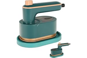 NICEJOOE Travel Iron Foldable Handheld Mini Lightweight Compact Travel Steam Iron, Ceramic Nonstick Soleplate, 180° Rotating Handle Iron, 2-in-1 Portable Steam Iron for Home and Travel (Green)