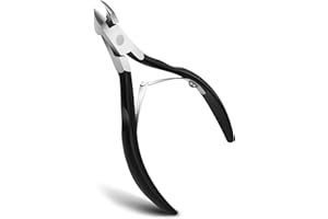 FERYES Tronchesino per cuticole Trimmer professionale per cuticole in acciaio inossidabile, taglierina per cuticole estremamente affilata Forbici per rimozione pedicure Manicure per unghie Nero opaco