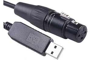 GREEN-UTECH USB a RS485 DMX-512 hembra XLR de 3 pines para equipo de iluminación de escenario de control con Freestyler, chip FTDI (5 pies)