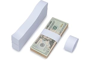 ZORVYN 100 Pezzi Fasce Autoadesive per Banconote, Strisce per Fascicolare, Bande per Valuta e Organizzazione Denaro, Buste per Contanti e Wraps (7.6x1.14In)