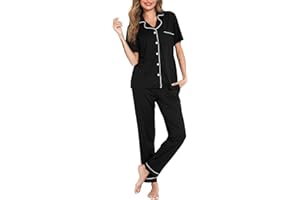 Lovasy Pyjamas for Women Soft Ladies Pyjamas Classic Pjs for Women Sets Cosy Womens Pyjamas Sets Pajamas Loungewear with Pockets