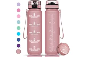 VIKASTER Botella Agua Deporte, Botellas Agua Niños sin BPA, 500ml Botella Agua Motivacional con Filtro, Prueba de fugas Reutilizable Botella Agua, para Deporte, Gimnasio, Running, Niños, Bicicleta