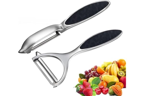 Éplucheur de pommes de terre de cuisine - Éplucheur pivotant en forme de Y en acier inoxydable pour légumes, carottes, fruits, avec poignée ergonomique antidérapante