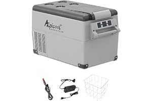 Alpicool CF35 35-litrowa lodówka przenośna 12 V, elektryczna zamrażarka, mała zamrażarka do samochodu, na kemping, do ciężarówki, na łódź, gniazdko ze złączem USB, -20 ℃ do 20 ℃