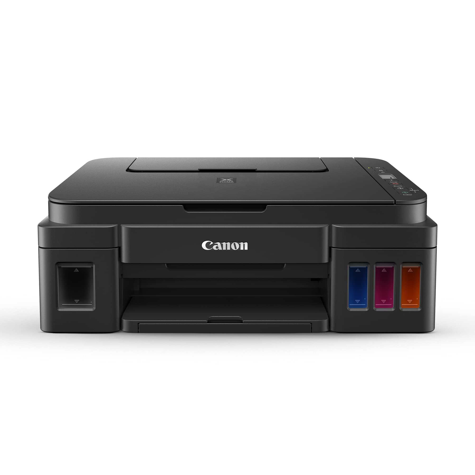 Canon PIXMA MegaTank G2012 All in One (Print, Scan, Copy) Inktank Colour Printer with 2 Additional Black Ink Bottles (Per Bla