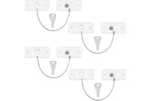 HEMIKS 4 Stück Kühlschrank Schloss, Ohne Bohren Fenstersicherung Kinder, Kühlschrankschloss mit 4 Schlüssel Schranksicherung Baby für Türen Waschmaschinen