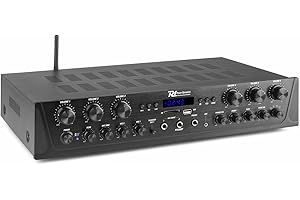 Versterker met Bluetooth - Power Dynamics PV260BT - 6-zone versterker met radio & mp3 speler - 12x 50W - Zwart