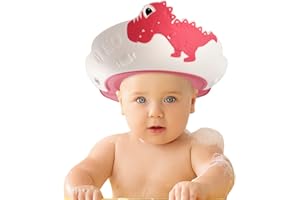 FUNUPUP Cappello Doccia Bambini, Visiera Doccia Bambini Cuffia Doccia Bambina Regolabile in Morbido Silicone(Rosso)