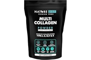 Nature Diet Multi Collagene in Polvere Non Aromatizzato Idrolizzato Collagene peptidico di tipo: I, II, III, V e X, altamente biodisponibile, collageno peptide, 400G