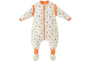 Happy Cherry - Śpiwór niemowlęcy z nogami chłopiec dziewczynka kombinezon zimowy z odpinanymi rękawami noworodka śpiwór bawełniany śpiwór dziecięcy śpiwór z oddzielnymi nogami - 0-4 lata