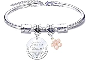 QTQTLP Cousine Cadeau Anniversaire,Cadeaux Cousine Bracelet Cadeau Surprise Noël pour Cousine Cadeau Noël Cadeau Cousine d'anniversaire Cadeau de fin d'études