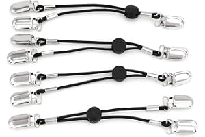 SH SCHEFFLER-HOME LIVE HOMESTYLE SCHEFFLER-Home Tensores Elásticos para Funda – Set de 4 Tensores para Fundas con Gomas Elásticas Negras y Clips Metálicos para Tabla Planchar, Sábanas, Fundas Sillas y Manteles