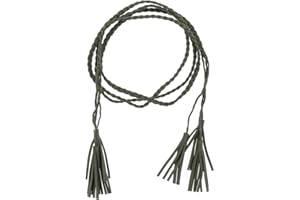 moonbow Ceinture tressée suédine pompon - Ceinture Femme Pompon - Ceinture Fine