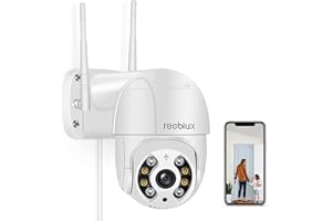 Reobiux 2K Camara Vigilancia WiFi Exterior, Cámaras IP Vigilancia Domicilio con Visión Nocturna en Color 30M, Seguimiento Automático PTZ, Detección Humana y Alerta, Audio Bidireccional, IP66