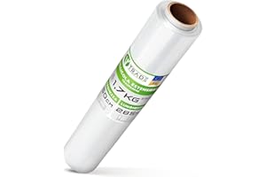 V1 TRADE Pellicola Per Imballaggio Trasparente – Rotolo 285m/50cm – Spessore 23 Micron – Film Estensibile Trasloco Mobili – Stretch Film Per Pallet